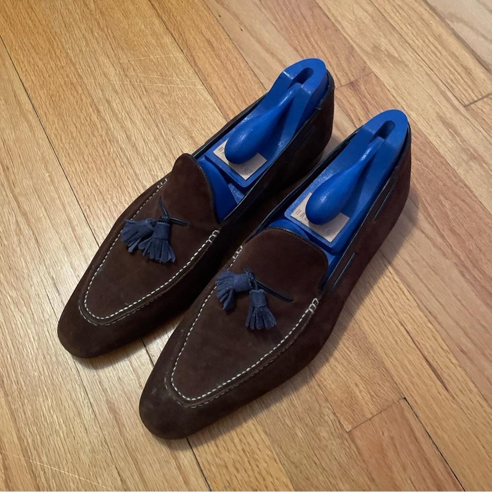 Hadleighs’s Martin Suede Loafer Size 46 Made in Italy with Shoe Trees